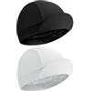 Chewtoyo 2 cappellini da ciclismo con teschio, fodera rinfrescante per casco da ciclismo, ad asciugatura rapida, traspirante, nero e bianco