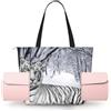 ZYJHYY Borsa da yoga con stampa tigre bianca per donna, con tappetino da yoga, borsa da trasporto per allenamento pilates
