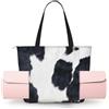 ZYJHYY Borsa da yoga a spalla con stampa in pelle bovina per donne con tappetini da yoga borse trasportatore borsa tote per allenamento pilates