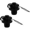 Roleader 2 Pezzi Valvola Aria Kayak Gonfiabile in PVC Nero Adattatore Anti Perdita per Barche e Canoa per Sport Acquatici e Avventure Outdoor