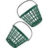 COLLBATH Golf ball basket holder portatile in plastico verde, capacita 50 palline, per golf e tennis, 2 pezzi