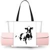 ZYJHYY Mucca in bianco e nero stampa borse yoga spalla per le donne con tappetini da yoga borse Carrier Carryall Tote per Pilates allenamento