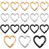 Vauki 18 Moschettoni A Forma Di Cuore, Portachiavi A Forma Di Cuore, Mini Moschettone Piccolo, Carabino In Lega Di Zinco, Oro, Argento, Nero, Per Escursioni, Pesca, Campeggio, 25 Mm