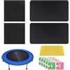 Goktvai 10 Pezzi Autoadesivo Trampolino Toppa Riparazione Kit, 2 Quadrato & 2 Rettangolo Tappeto Trampolino Riparare Lacerazioni o Buchi Cerotti con Raschietto & Salviette Bagnate/Asciutte