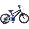 Runheo Bicicletta per bambini da 18 pollici, telaio in acciaio, blu e nero, con freno, parafango e campanello, per 5-7 anni, sella regolabile, ruota leggera da 10,9 kg, per città, parco e escursioni