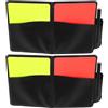 VINTORKY Cartellini Arbitro Calcio Portatili 2 Set Rosso e Giallo in PU con Penna e Blocco Note per Tornei di Calcio e Allenamenti