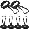 NAMOARLY Braccialetti per Arbitri di Calcio in Poliestere Nero Clip Laterale Scorrevole per Tenuta Sicura, Set da 6 Pezzi per Partite di Calcio Quotidiane