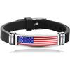 Wedarego Souvenir Braccialetto Braccialetto Intrecciato Bandiera Silicone Catena Stati Uniti America, Braccialetto Fatto a Mano Moda USA per Uomo e Donna Regalo Speciale del Giorno