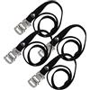 ABOOFAN Cinturini per Pedali Bici in Nailon Nero Resistenti All'usura, 4 Pezzi, Fibbia Regolabile per Mountain Bike e Fixed Gear Bike