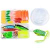 YobiLife 80 esche da pesca, cucchiai, esche morbide, rane, ami per pesce persico, luccio, pesce persico, testa di serpente