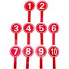 COMPUKAS Palette per Votazione in Schiuma 10 Pezzi Rosse, Tabelloni Portatili Affidabili per Competizioni e Votazioni Sportive