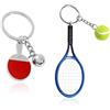 WUFGWBD 1 portachiavi da ping pong e 1 portachiavi da tennis, portachiavi creativi, portachiavi con elemento sportivo, portachiavi in metallo, Nero e rosso, Taglia unica