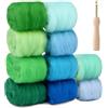 NAROSEBE Set Lana Feltro - 10 Colori Rotolo Kit Aggiuncione Ago, 10g/Colore