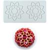 XiaoShenLu Stampo per Torta in Pizzo, stampi per Fondente in Pizzo in Silicone, Stampo per Impressione di Zucchero Artigianale, Decorazione per Cucina molecolare, Torta commestibile, 2 Fori Fiore