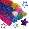 QianFenShi 100Pcs Scovolini Colorati Per Lavoretti,Glitter Steli di Ciniglia Scovolini,Glitter Bastoncini Decorativi in Tinsel Ciniglia,Per Decorazioni Natalizie Artigianali Creative DIY,30cm × 6mm,9 Colori
