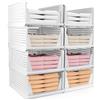 Diealles Shine Organizer Armadio Cassetti, 8PCS Impilabili Pieghevoli per Guardaroba, Plastica Cassettiera per Armadio per Casa, Camera Da Letto, Cucina(Bianco)