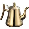 KiraKira Teiera in acciaio inox con fondo spesso e filtro integrato, adatta per preparare tè e caffè su fornelli a induzione o a fiamma libera (1,0 L oro)