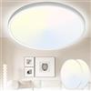 Yexati Plafoniera Soffitto 40CM, 36W 3200LM Lampada da Soffitto 6000K/4000K/3000K IP54 Impermeabile Rotonda Piatta Plafoniere Moderno Sottile per Soggiorno Bagno Cameretta Cucina Seminterrato Ufficio