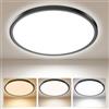 Yexati Plafoniera Soffitto 40CM, 36W 3200LM Lampada da Soffitto 6000K/4000K/3000K IP54 Impermeabile Rotonda Piatta Plafoniere Moderno Sottile per Soggiorno Bagno Cameretta Cucina Seminterrato Ufficio