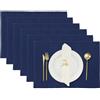 RAJRANG Set di 6 tovagliette in cotone - 33x48 cm blu navy decorazione per la tavola da pranzo - tovaglietta decorativa per accessori per la cucina di casa e ristorante Restaurant