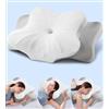 DONAMA Cuscino Cervicale per Dormire, 2 in 1 Cuscino Ergonomico in Memory Foam con Federa Sfoderabile e Lavabile