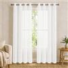 VKZ Tende Trasparenti in Voile con Occhielli, Set da 2 Pannelli 140 x 290 cm, Tende Leggere Filtranti per Soggiorno Camera da Letto,Bianco