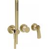 GESSI Miscelatore Doccia a Parete Gessi Ventaglio 72036 con Doccetta e Deviatore - Brass Brushed PVD