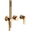 GESSI Miscelatore Doccia a Parete Gessi Ventaglio 72036 con Doccetta e Deviatore - Warm Bronze PVD