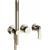 GESSI Miscelatore Doccia a Parete Gessi Ventaglio 72036 con Doccetta e Deviatore - Nickel PVD