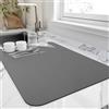HotLive Tappetino scolapiatti per bancone della cucina, 45,7 x 71,1 cm, resistente al calore, con retro in gomma antiscivolo, tappetino drenante super assorbente, facile da pulire, grigio scuro