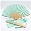 Mtbricey 2 ventagli in tessuto di seta, 21 cm, eleganti ventagli pieghevoli, per ragazze, donne, uomini, in bambù, con nappa, portatile, in bambù intagliato, per matrimoni, feste, danza, decorazione della casa