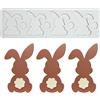 XiaoShenLu Silicone Fondante Pizzo Mat, Zucchero Craft Stampo di Impressione Torta commestibile Cucina Molecolare Decorazione, 8 fori Piccolo Fiore & Coniglio