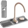 EUBSWA Tappetino scolapiatti in silicone, scolapiatti per rubinetto, antiscivolo, per lavello Splash Guard, ritagliabile, paraspruzzi per cucina e bagno (grigio chiaro)