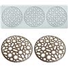 XiaoShenLu stampi per fondente in pizzo in silicone, stampo per impressione artigianale di zucchero, decorazione di cucina molecolare per torte commestibili, 3 fori Forma rotonda a stella