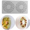 XiaoShenLu Stampo in pizzo per torta, stampi per fondente in pizzo in silicone, stampo per impressioni artigianali in zucchero, decorazione di cucina molecolare per torte commestibili, 2 fori cerchio foglia