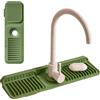 EUBSWA Tappetino scolapiatti in silicone, scolapiatti per rubinetto, antiscivolo, per lavello Splash Guard Matte, ritagliabile, paraspruzzi per cucina e bagno (verde)