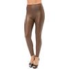 LIUYUYOUGO Pantaloni Invernali Donna,Leggings Termici da Donna Fashion Plus Size Marrone in Pelle Pu Leggings Invernali A Vita Alta Foderati in Pile Pantaloni Sportivi Elastici Collant per Tempo Fre