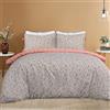 Sleepdown - Set copripiumino reversibile, motivo floreale irregolare, con federa con lacci, morbido e facile da pulire, per letto super king size, 260 x 220 cm, colore: arancione e bianco