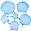 GC GLOBALCOMMERCE Coperchio Ermetico per Conservazione Prodotti Frigo Tappo Silicone Alimentare Estensibile 6 Pezzi con Misure Diverse