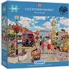 Gibsons Clocktower Market 1000 Piece Jigsaw Puzzle | Trevor Mitchell | Puzzle sostenibile per adulti | Tavola riciclata Gibsons Games