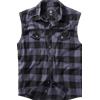 Brandit Check camicia senza maniche, nero e grigio,