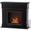 Your Self Srl Camino a bioetanolo biocamino da terra Cambridge in legno Nero 110x37x102h