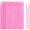 FESSOSKO 100 Pezzi Micro Spazzole Bacchette Micro Applicatori a Pennello, Monouso Ciglia Microbrush per Extension Ciglia Rimozione, Trucco, Nail Art, Pittura (Rosa)