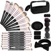 MAANGE Set di 42 pennelli da trucco, set completo di pennelli per trucco, 5 prodotti inclusi per fondotinta, ombretto, correttore, ombretto, set di pennelli per trucco, nero