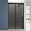 Parama Porta doccia 100cm apertura scorrevole profili nero opaco vetro 8mm fumé h195 | Creta