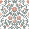 VEELIKE Carta da Parati Adesiva Muro Floreale Pesca Vintage William Morris Fotomurali da Parete Camera da Letto Bagno 44.5 cm × 300 cm Carta da Parati Fiori Rosa Decorazioni Parete Corridoio