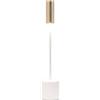 Zafferano Carolina Pro LED lampada da tavolo Bianco lucido-Ottone spazzolato
