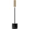 Zafferano Carolina Pro LED lampada da tavolo Nero lucido-Ottone spazzolato
