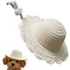 Generico Dog Straw Hat - Breathable Puppy Headpiece, Straw Material with Lightweight Design for Comfortable Fit Cat Summer Hat with Adjustable Strap for Pet Parents Animal Lovers Beach Park