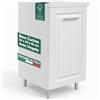 Shally Dogan Mobile Base Cucina Componibile Boiserie Bianco Frassinato con 1 Anta 2 Scomparti